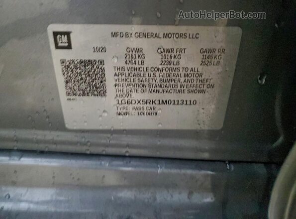 1G6DX5RK1M0113110 2021 CADILLAC CT5 Silver 