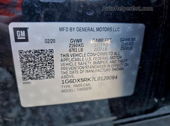 1G6DX5RK7L0128094 2020 CADILLAC CT5 Black 
