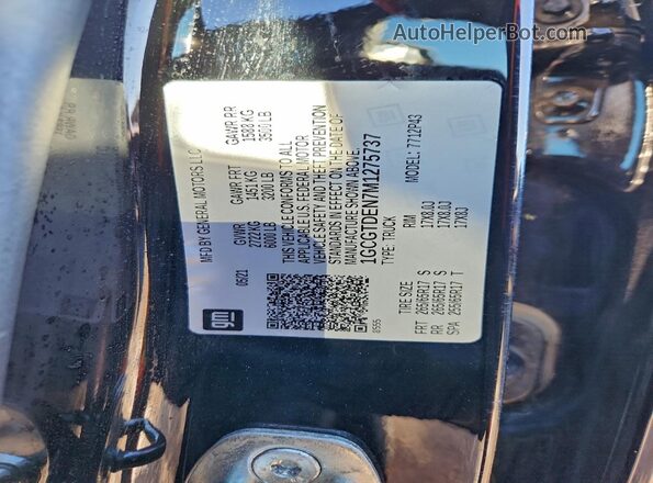 1GCGTDEN7M1275737 2021 CHEVROLET COLORADO Black Вид наклейки з VIN-кодом