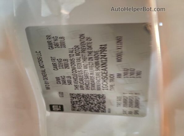 1GCHSCEAXN1247981 2022 CHEVROLET COLORADO White Engine compartment view