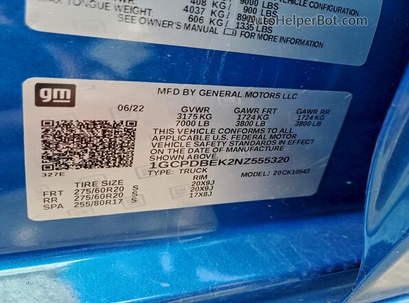 1GCPDBEK2NZ555320 2022 CHEVROLET SILVERADO Blue Widok komory silnika