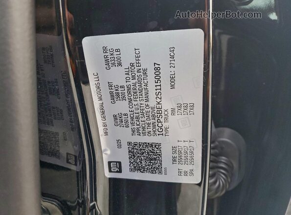1GCPSBEK2S1150087 2025 CHEVROLET COLORADO Black 