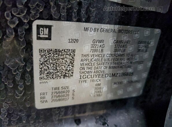 1GCUYEED1MZ186815 2021 CHEVROLET 1500 Black Widok komory silnika