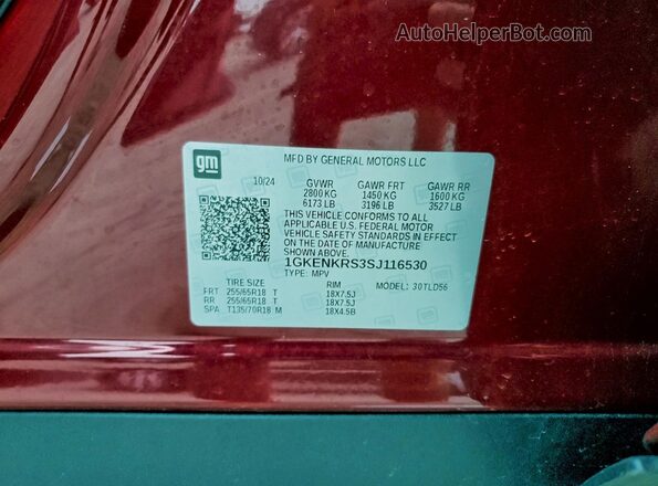 1GKENKRS3SJ116530 2025 GMC ACADIA Burgundy 