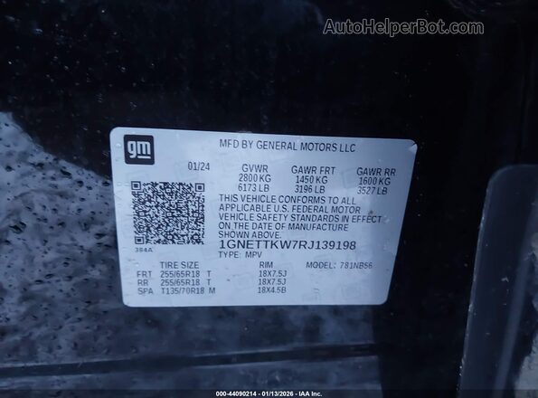 1GNETTKW7RJ139198 2024 CHEVROLET TRAVERSE Black Շարժիչի բաժամունքի տեսք