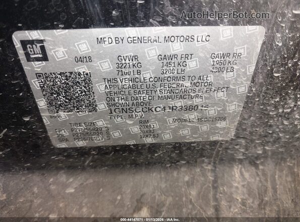 1GNSCCKC4JR338045 2018 CHEVROLET TAHOE Black Vista del compartimento del motor