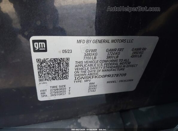 1GNSKFKD0PR378709 2023 CHEVROLET SUBURBAN Blue Widok komory silnika