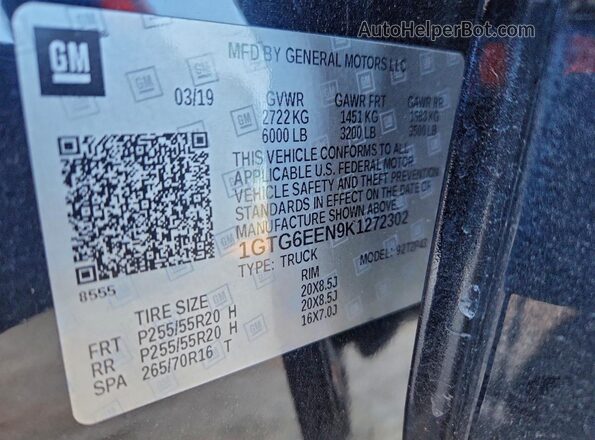 1GTG6EEN9K1272302 2019 GMC CANYON Black 