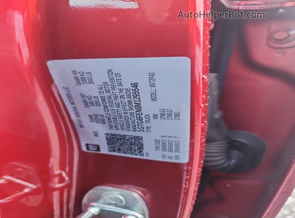1GTG6FEN8M1295546 2021 GMC CANYON Red Շարժիչի բաժամունքի տեսք
