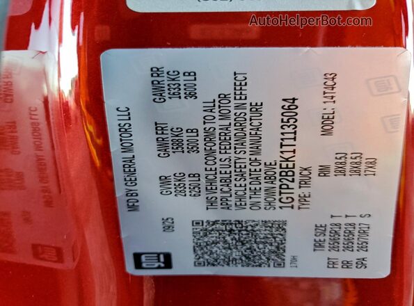 1GTP2BEK1T1135064 2026 GMC CANYON Red Շարժիչի բաժամունքի տեսք