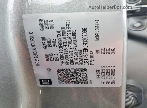 1GTP6FEK0R1302096 2024 GMC CANYON Silver Engine compartment view