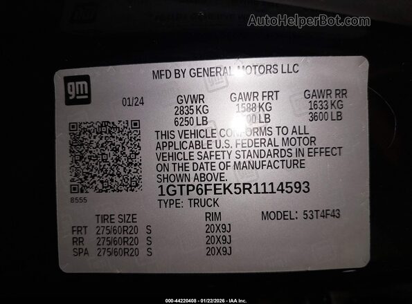 1GTP6FEK5R1114593 2024 GMC CANYON Black Vista del compartimento del motor