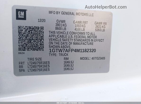 1GTW7AFP4M1182320 2021 GMC SAVANA CARGO White Engine compartment view