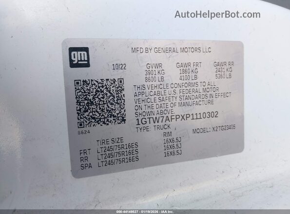 1GTW7AFPXP1110302 2023 GMC SAVANA CARGO White Вид підкапотного простору