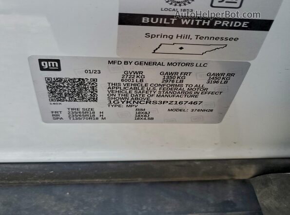1GYKNCRS3PZ167467 2023 CADILLAC XT5 White 