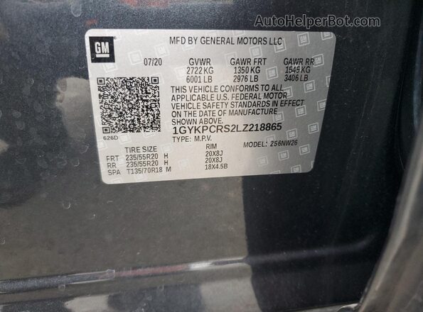 1GYKPCRS2LZ218865 2020 CADILLAC OTHER Gray 