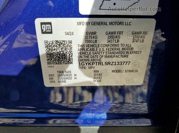1GYKPTRL5RZ133777 2024 CADILLAC OTHER Blue 