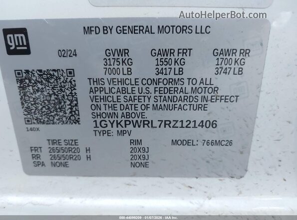 1GYKPWRL7RZ121406 2024 CADILLAC OTHER White 