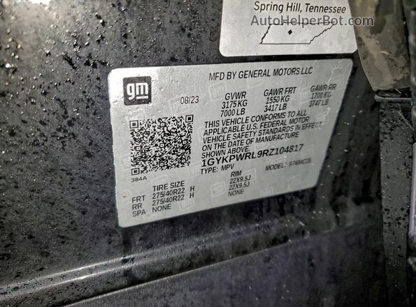1GYKPWRL9RZ104817 2024 CADILLAC OTHER Black Панорамний вид салону 360°