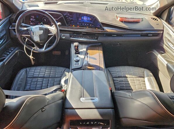 1GYS4GKL3PR311869 2023 CADILLAC ESCALADE Red Dashboard view