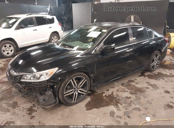 1HGCR2F14HA298431 2017 HONDA ACCORD Black Передня ліва чверть