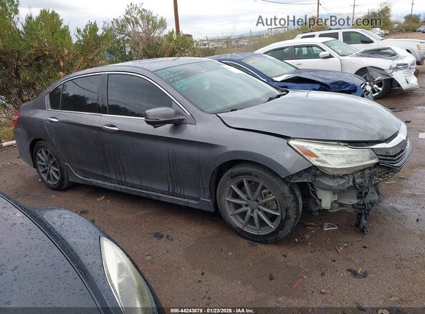 1HGCR3F94HA024884 2017 HONDA ACCORD Gray Widok zestawu wskaźników