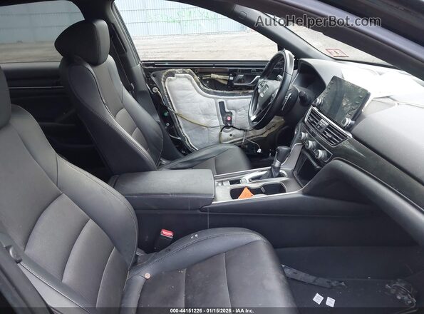 1HGCV1F35KA031099 2019 HONDA ACCORD Black Вид салону спереду