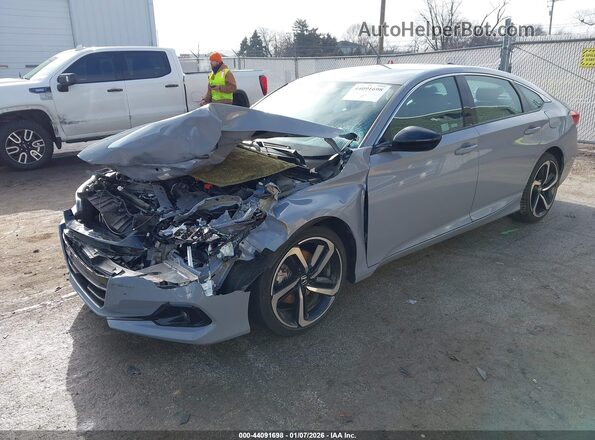 1HGCV1F37NA006175 2022 HONDA ACCORD Серый Передняя левая четверть