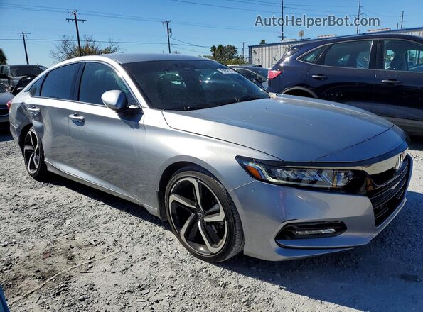 1HGCV1F38KA141192 2019 HONDA ACCORD Silver Передня права чверть