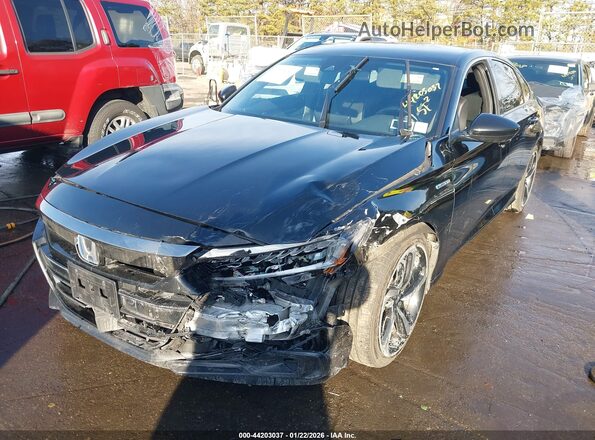 1HGCV3F26NA044046 2022 HONDA ACCORD HYBRID Black Widok z przodu
