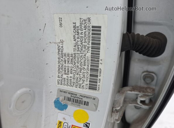 1HGCV3F29NA023577 2022 HONDA ACCORD  Tył lewy