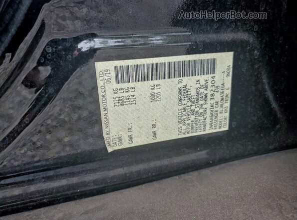 1N4AA6AV1KC382304 2019 NISSAN MAXIMA Black 