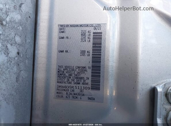 1N4AA6CV5PC511309 2023 NISSAN MAXIMA Silver 
