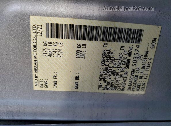 1N4AA6CVXNC503574 2022 NISSAN MAXIMA Silver 