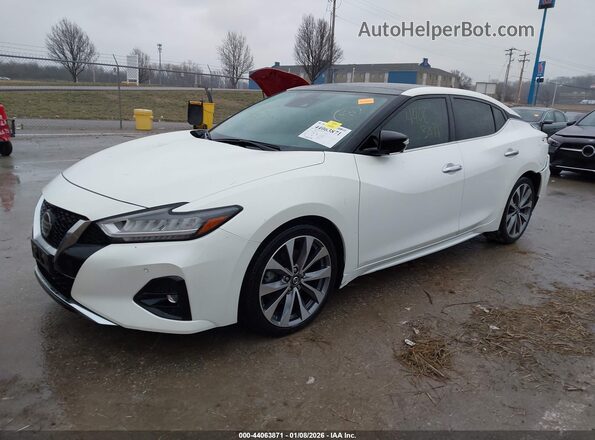1N4AA6FV0MC506025 2021 NISSAN MAXIMA PLATINUM White წინა მარცხენა ხედი სამი მეოთხედიდან