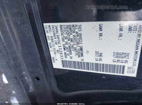 1N4AL3AP2GC112631 2016 NISSAN ALTIMA Black Engine compartment view