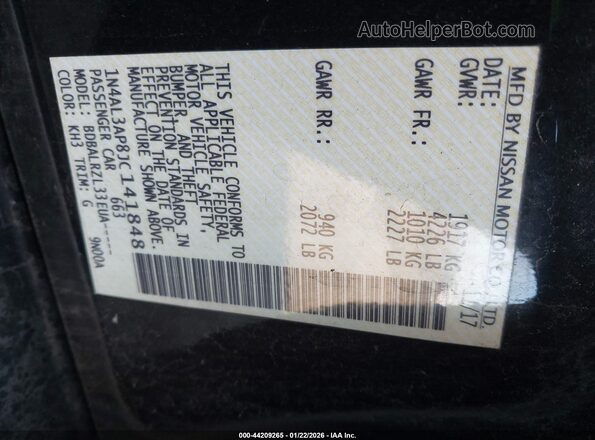1N4AL3AP8JC141848 2018 NISSAN ALTIMA Black Vista del compartimento del motor
