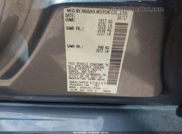 1N4AL3AP9JC124153 2018 NISSAN ALTIMA Gray 