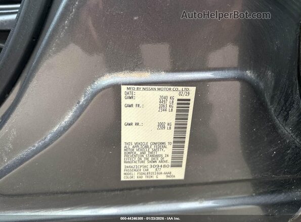 1N4AZ1CP5KC309480 2019 NISSAN LEAF Gray 