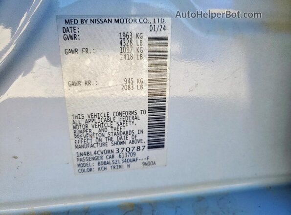 1N4BL4CV0RN370787 2024 NISSAN ALTIMA Gray Вид підкапотного простору