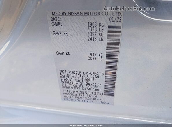 1N4BL4CV1SN361330 2025 NISSAN ALTIMA Gray Engine compartment view