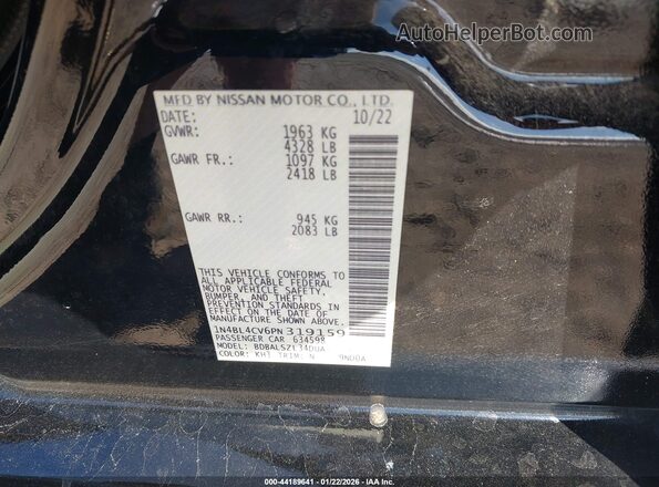 1N4BL4CV6PN319159 2023 NISSAN ALTIMA Black Շարժիչի բաժամունքի տեսք