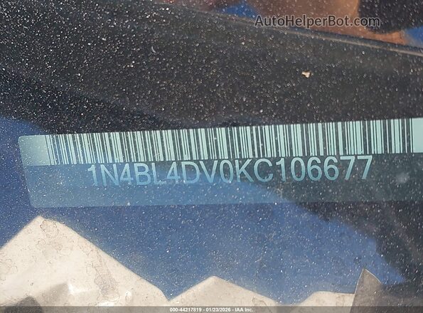 1N4BL4DV0KC106677 2019 NISSAN ALTIMA Серебряный 