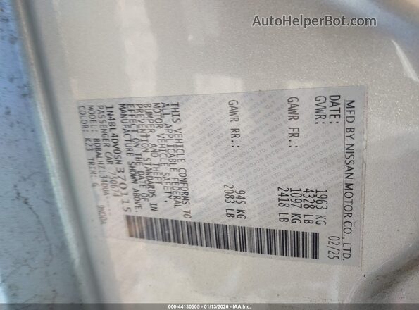 1N4BL4DV0SN370115 2025 NISSAN ALTIMA Silver Vista del compartimento del motor