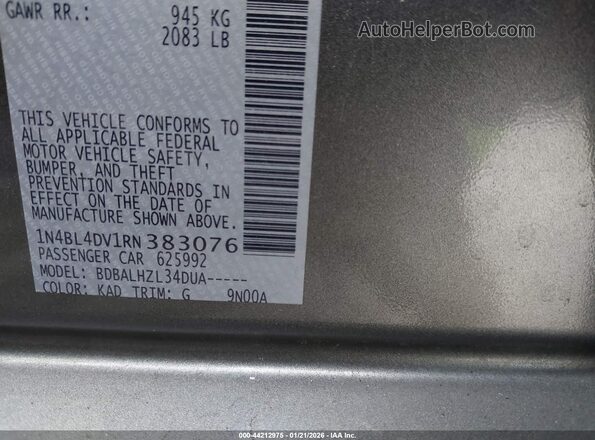 1N4BL4DV1RN383076 2024 NISSAN ALTIMA Gray 