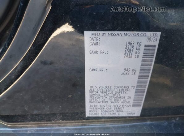 1N4BL4DV7SN307898 2025 NISSAN ALTIMA Black Widok komory silnika