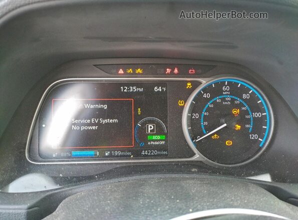 1N4BZ1CP5LC300669 2020 NISSAN LEAF Gray Widok zestawu wskaźników