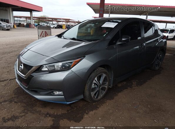 1N4BZ1CV7MC551189 2021 NISSAN LEAF Gray წინა მარცხენა ხედი სამი მეოთხედიდან
