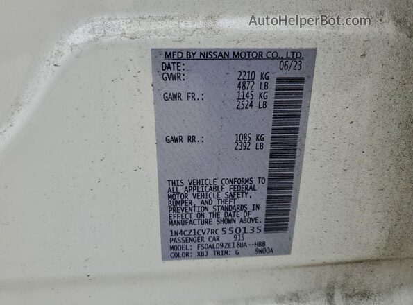 1N4CZ1CV7RC550135 2024 NISSAN LEAF White Vista del compartimento del motor