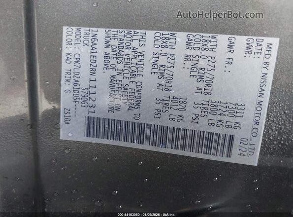 1N6AA1ED2RN111231 2024 NISSAN TITAN Gray 
